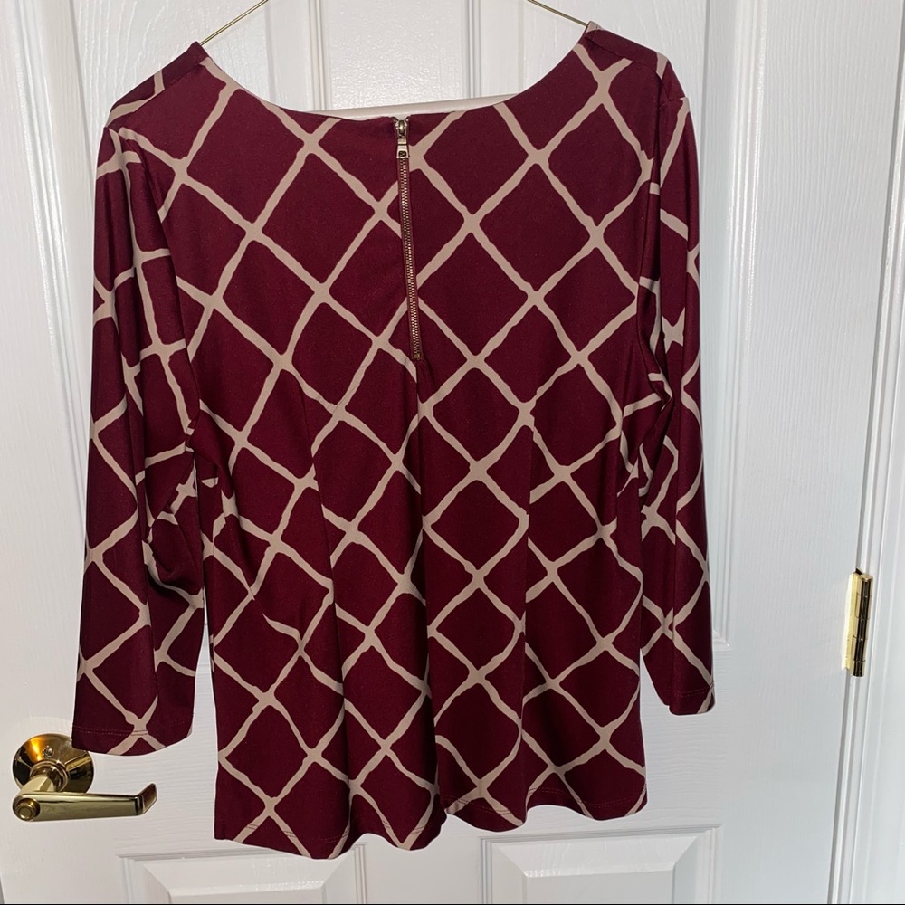 Maroon Patterned Top - Picture 3 of 4